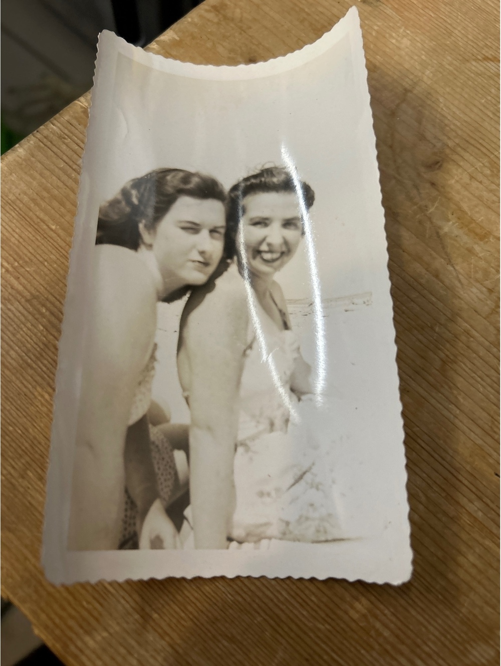 Lovely vintage photo of girls on a beach